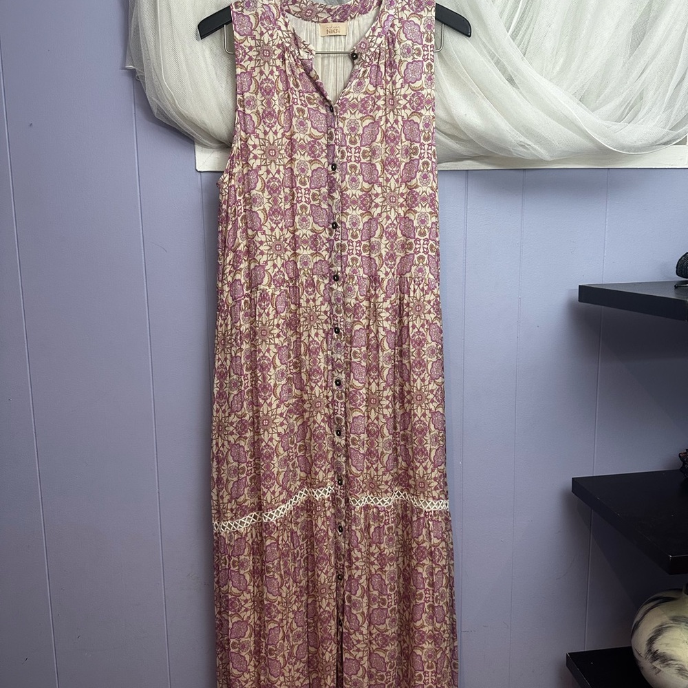 Elegant Pink Sleeveless Maxi Dress - Picture 8 of 16